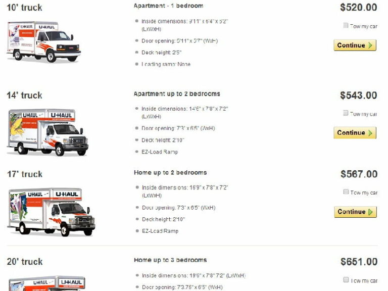 Uhaul Truck Rental Sizes and Prices Near Me - Trucks Brands